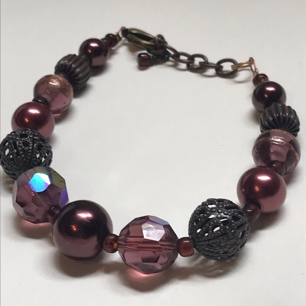 🔥3 for $15🔥 Purple Beaded Bracelet - Picture 1 of 1